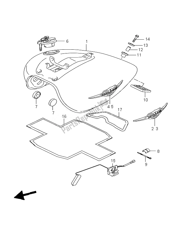 Tutte le parti per il Serbatoio Di Carburante del Suzuki C 800 VL Intruder 2010