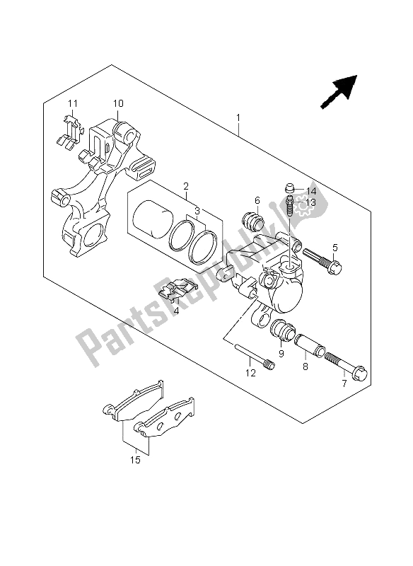 Tutte le parti per il Pinza Posteriore del Suzuki GSX R 600 2009