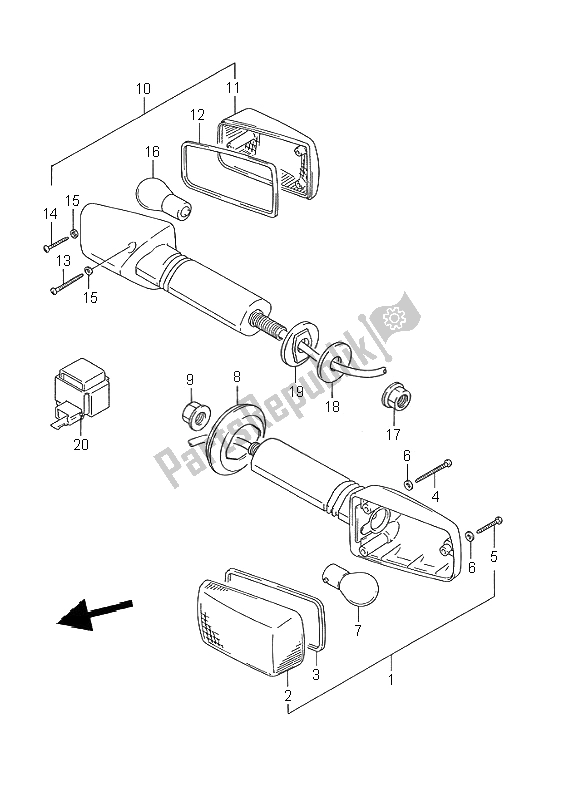 Todas las partes para Lámpara De Señal De Giro de Suzuki GSX R 750W 1995