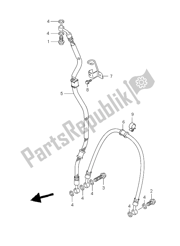 Todas as partes de Mangueira Do Freio Dianteiro do Suzuki GSX R 1000 2008