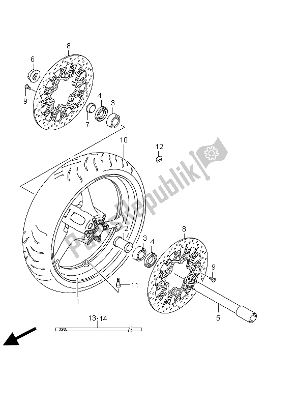 Wszystkie części do Przednie Ko? O Suzuki GSX R 1000 2012