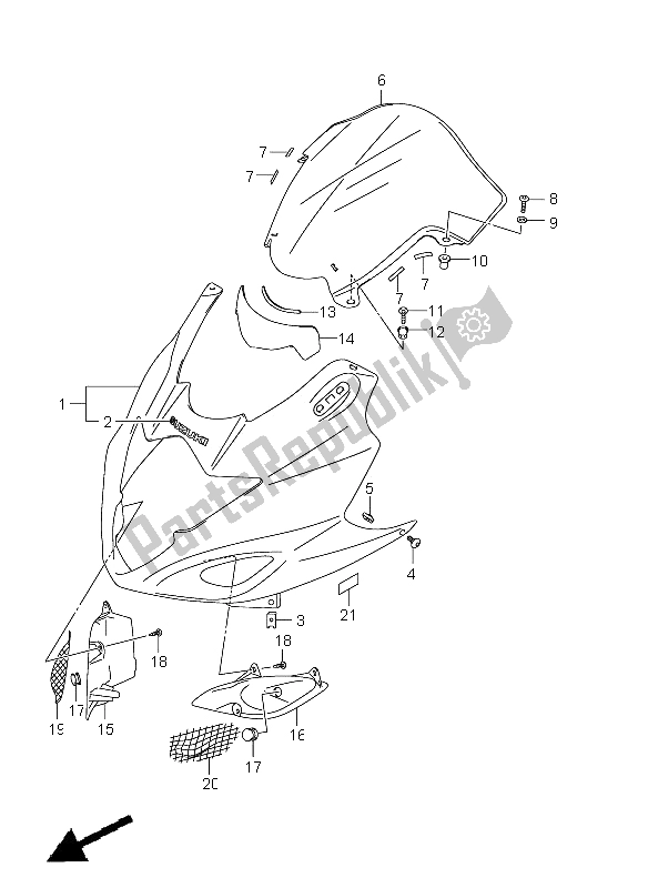 Alle onderdelen voor de Motorkap Lichaam van de Suzuki GSX 650 FA 2011