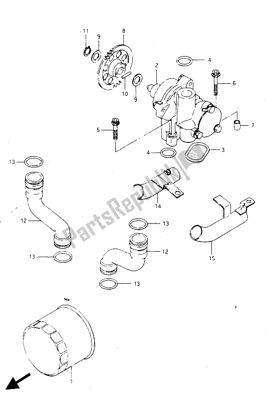 Alle onderdelen voor de Oliepomp van de Suzuki GSX R 750R 1986