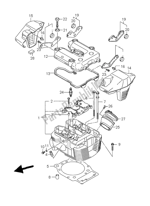 Todas las partes para Culata Delantera de Suzuki VZR 1800 RZ M Intruder 2007