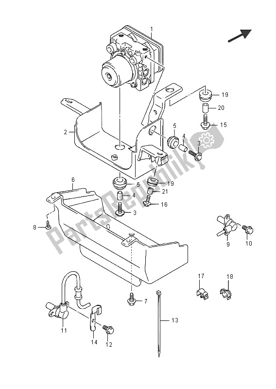 Alle onderdelen voor de Hydraulische Eenheid van de Suzuki GSX 1250 FA 2016