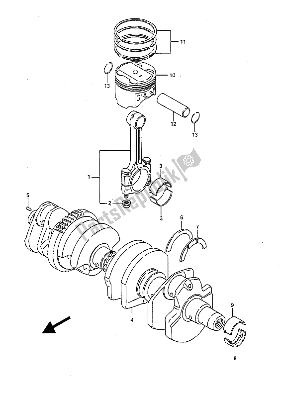 Tutte le parti per il Albero A Gomiti del Suzuki GSX R 1100 1992