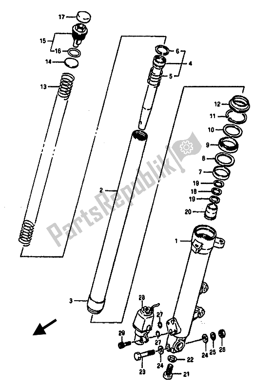 Toutes les pièces pour le Amortisseur Avant Droit du Suzuki GSX R 1100 1988