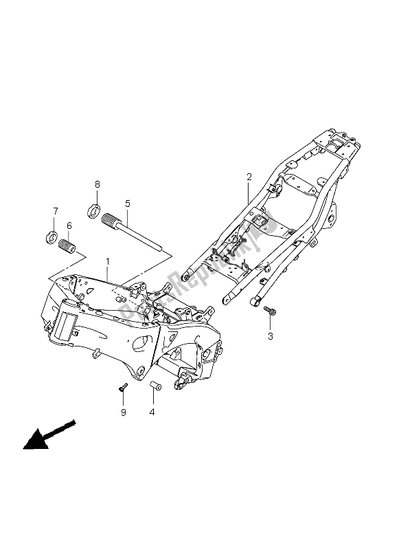 Tutte le parti per il Telaio del Suzuki GSX 1300 BKA B King 2008