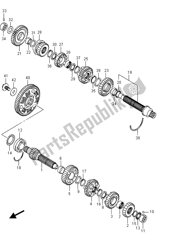 Todas las partes para Transmisión (vzr1800uf E19) de Suzuki VZR 1800 BZ M Intruder 2015