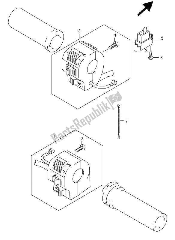 Tutte le parti per il Interruttore Maniglia del Suzuki VS 800 Intruder 2005