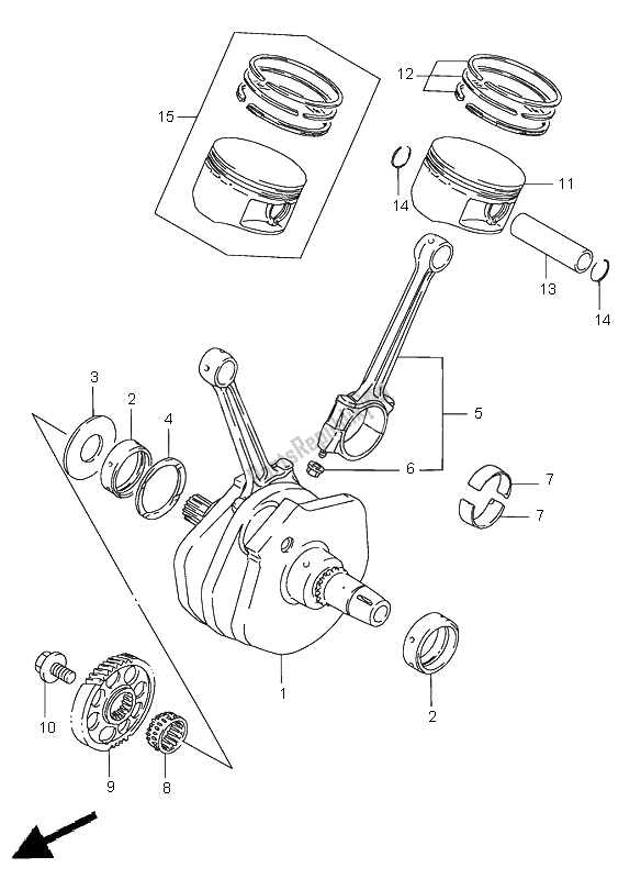 Todas las partes para Cigüeñal de Suzuki VS 1400 Intruder 2000