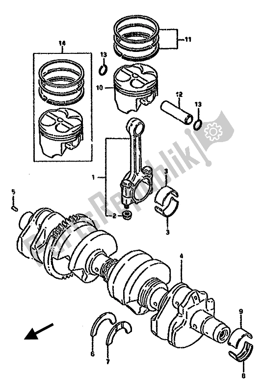 Todas las partes para Cigüeñal de Suzuki GSX 750F 1992