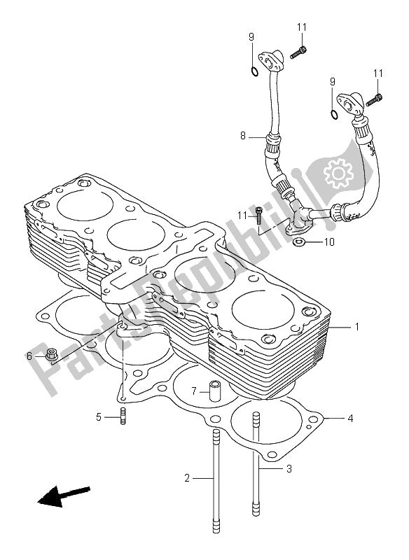 All parts for the Cylinder of the Suzuki GSX 750F 1996