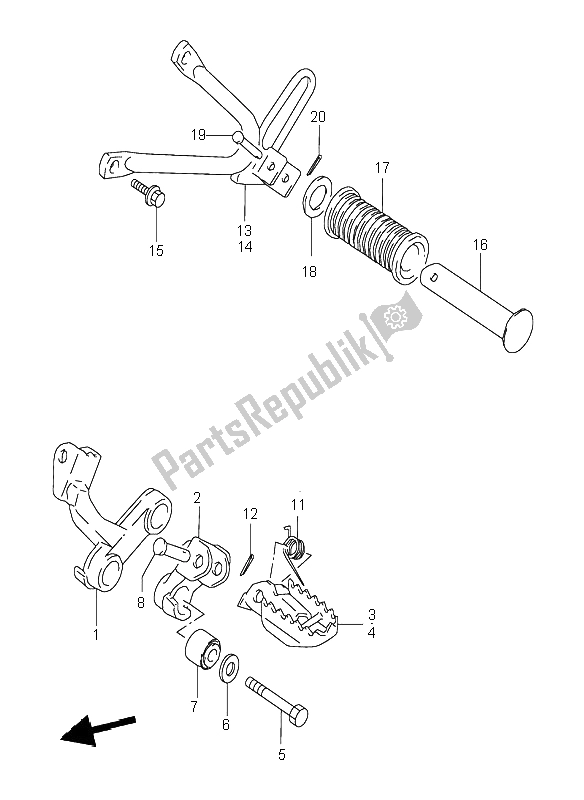 Tutte le parti per il Poggiapiedi del Suzuki DR 350 SE 1998