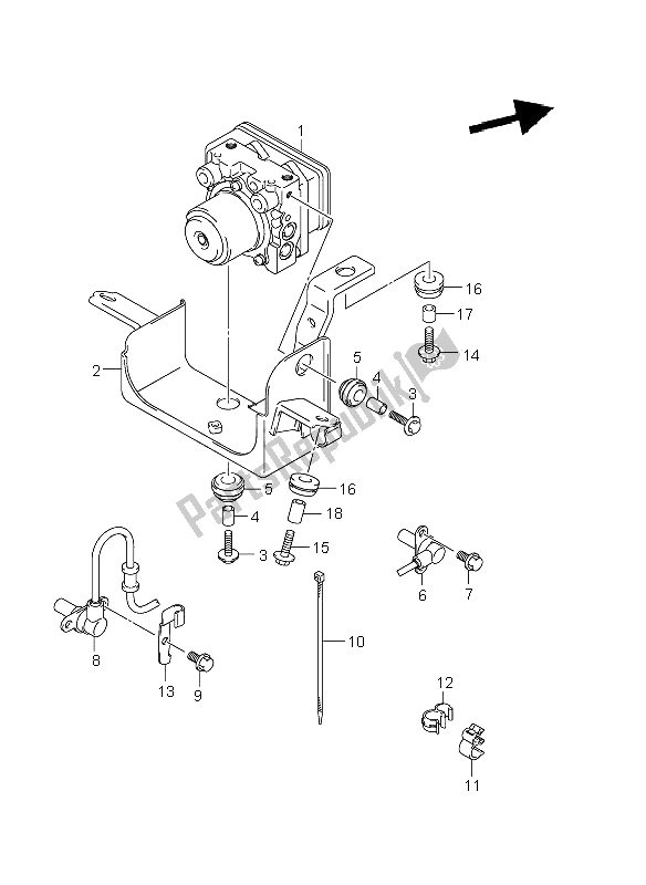 All parts for the Hydraulic Unit (gsf1250a E21) of the Suzuki GSF 1250A Bandit 2011