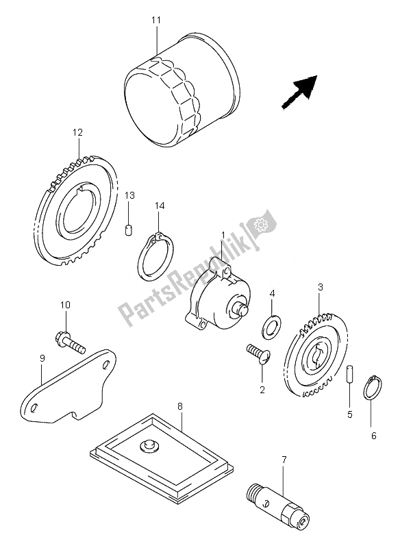 Alle onderdelen voor de Oliepomp van de Suzuki SV 650 Nsnasa 2007