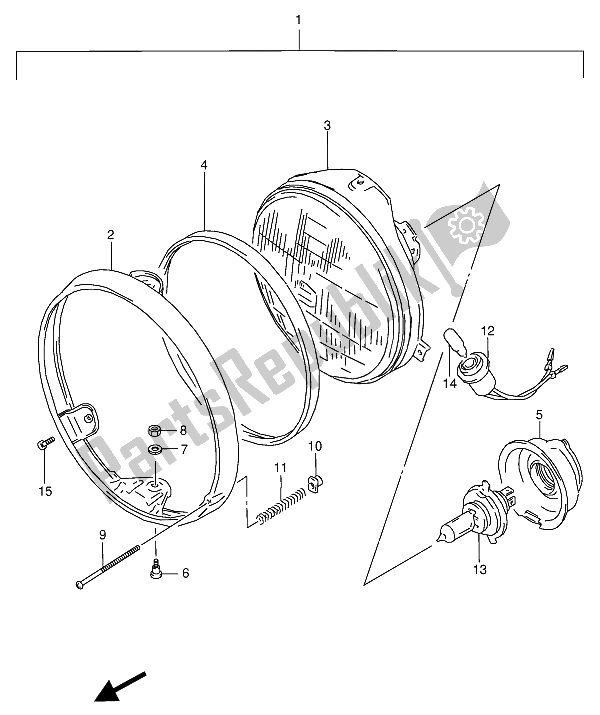 Todas as partes de Farol (e2-e24) do Suzuki VX 800U 1993