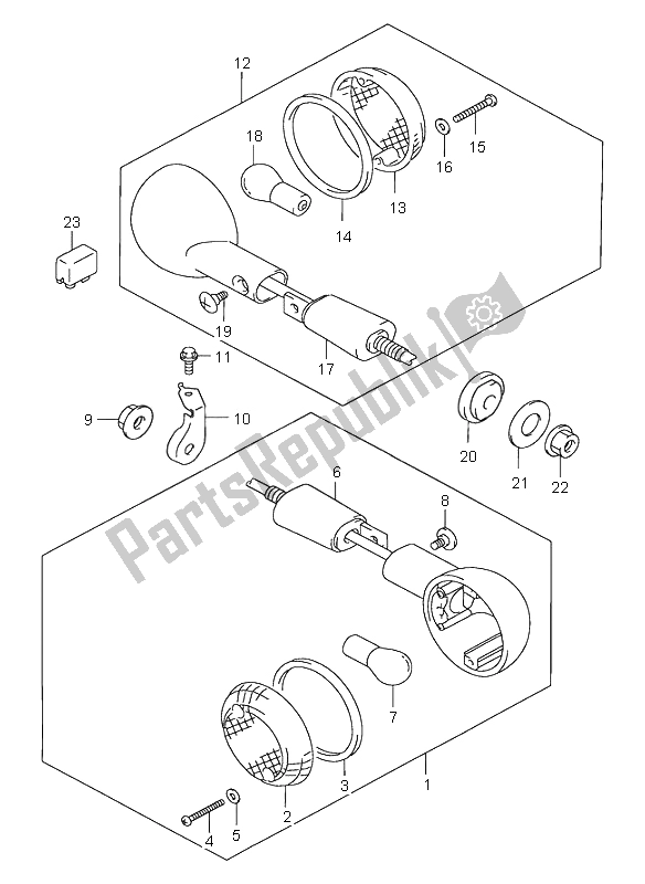 Tutte le parti per il Indicatore Di Direzione del Suzuki GZ 250 Marauder 2000