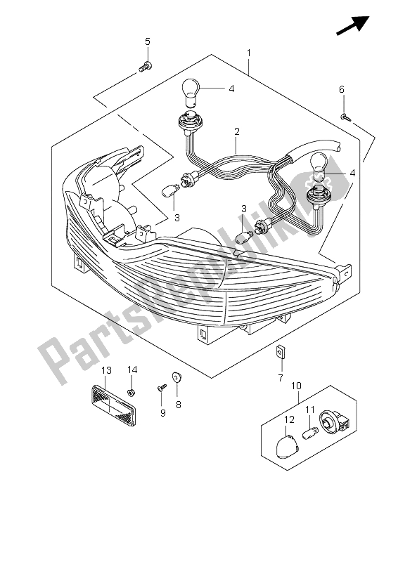 Todas las partes para Luz De Combinación Trasera de Suzuki UH 125 Burgman 2008