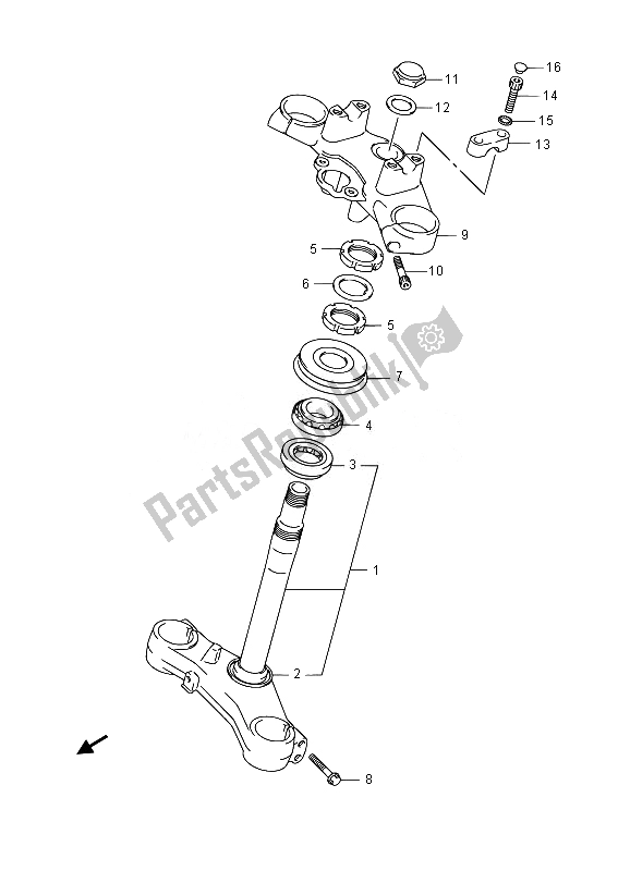 Todas las partes para Vástago De Dirección de Suzuki DL 650A V Strom 2014