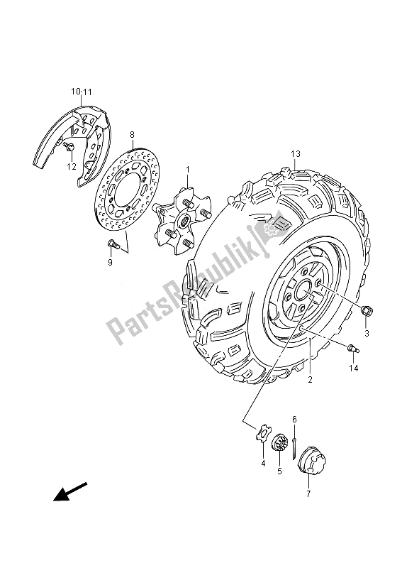 Tutte le parti per il Ruota Anteriore (lt-a750xz) del Suzuki LT A 750 XZ Kingquad AXI 4X4 2014