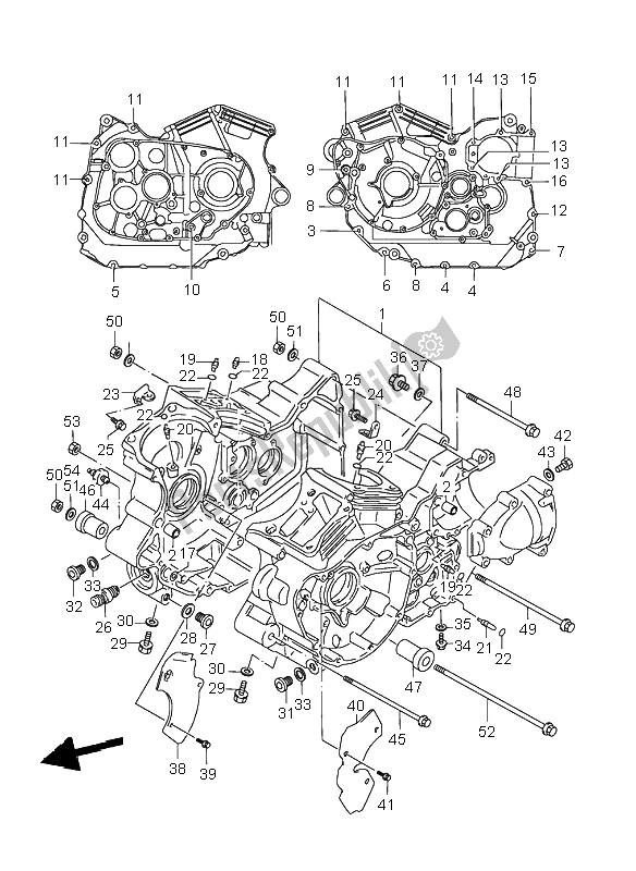 Tutte le parti per il Carter del Suzuki VL 1500 Intruder LC 2001