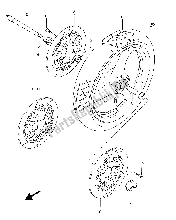 Toutes les pièces pour le Roue Avant du Suzuki RGV 250 1994