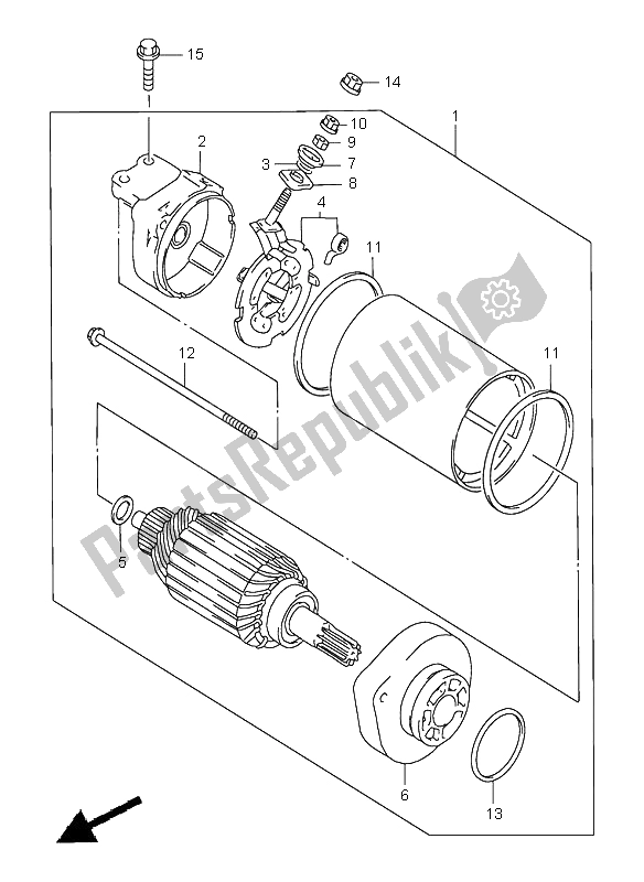 Tutte le parti per il Motorino Di Avviamento (2) del Suzuki LS 650 Savage 2001