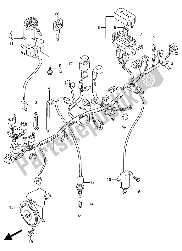 All parts for the Wiring Harness of the Suzuki VX 800U 1990