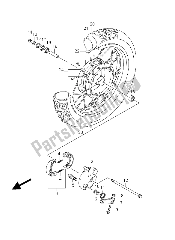 Tutte le parti per il Ruota Anteriore (sw-e28) del Suzuki DR Z 125 SW LW 2012