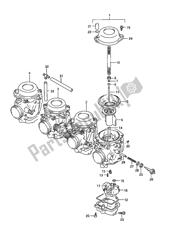 Toutes les pièces pour le Carburateur (e18-e39) du Suzuki GSX R 750W 1993