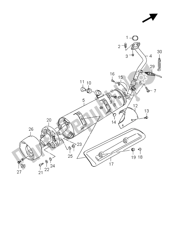 All parts for the Muffler of the Suzuki UH 200 Burgman 2008