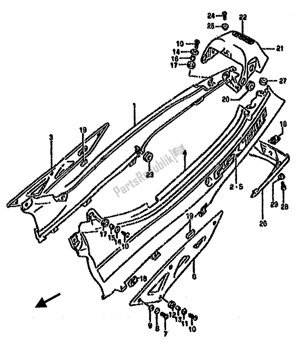 Tutte le parti per il Copertura Del Telaio del Suzuki GSX 750F 1991