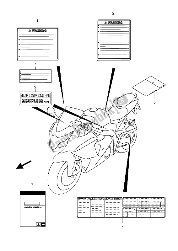 Todas las partes para Etiqueta (gsx-r1000z) de Suzuki GSX R 1000Z 2014