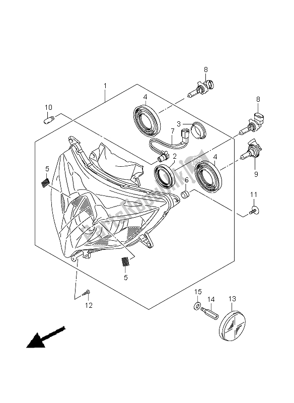 Tutte le parti per il Faro del Suzuki GSX R 600 2009