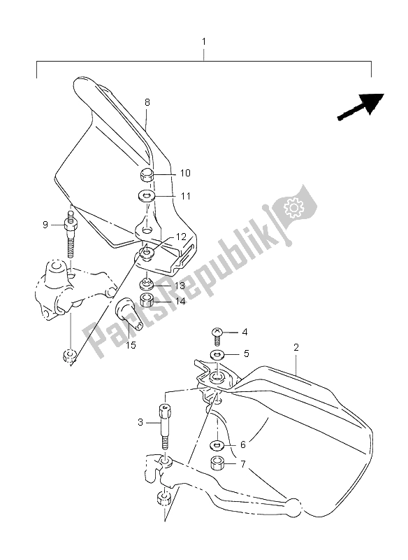 Tutte le parti per il Copertura Nocche (opzione) del Suzuki XF 650 Freewind 1999