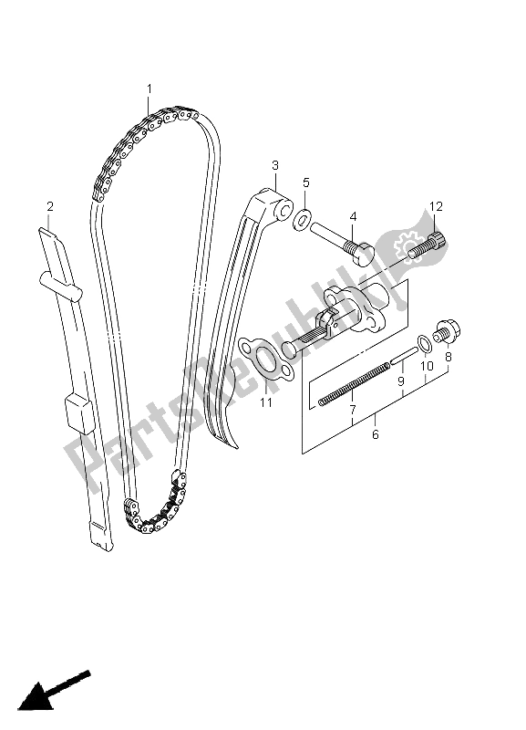 All parts for the Cam Chain of the Suzuki LT F 250 Ozark 2012