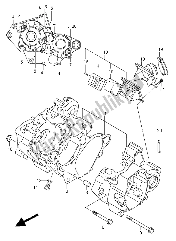 Tutte le parti per il Carter del Suzuki RM 125 2002