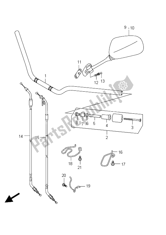 All parts for the Handlebar of the Suzuki GSX 1250 FA 2012