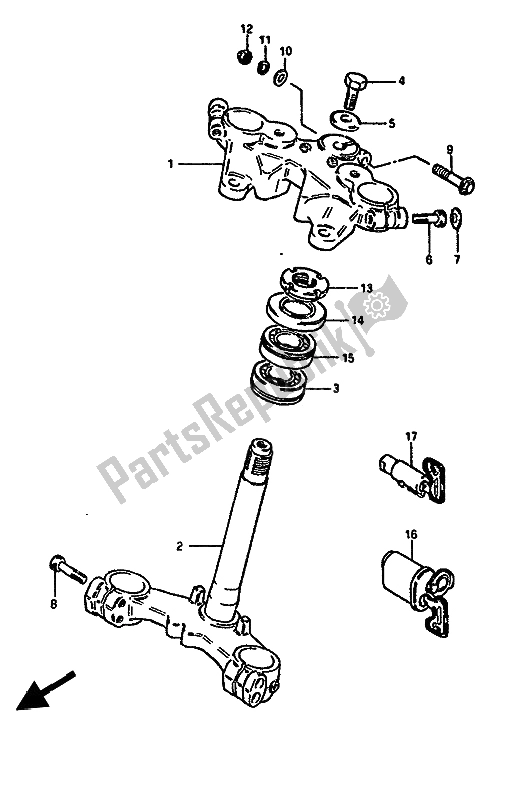 Toutes les pièces pour le Potence De Direction (gsx550es-ef) du Suzuki GSX 550 1985