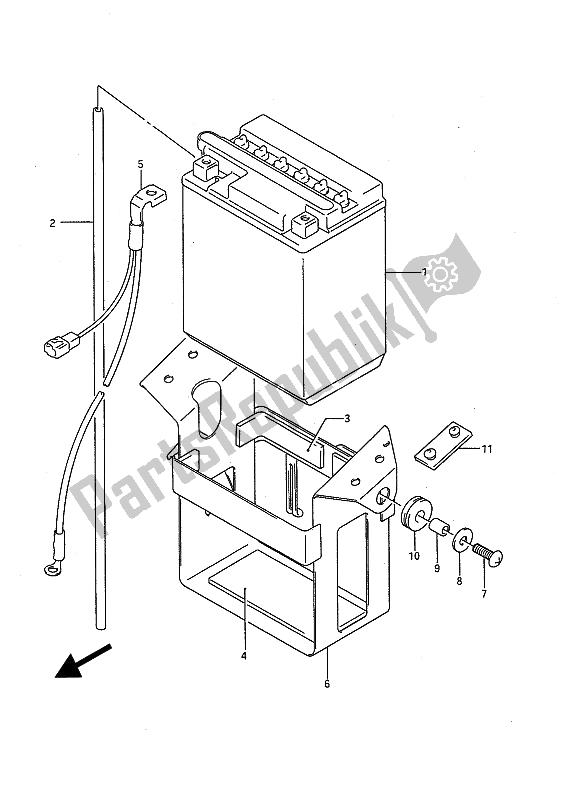 Todas as partes de Bateria do Suzuki GSX R 1100 1991