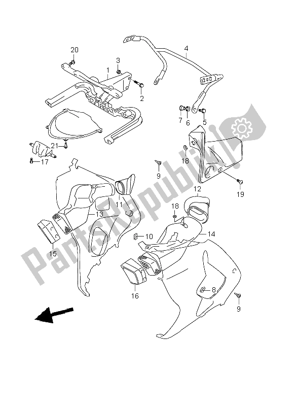 All parts for the Cowling Body Installation Parts of the Suzuki TL 1000R 1999