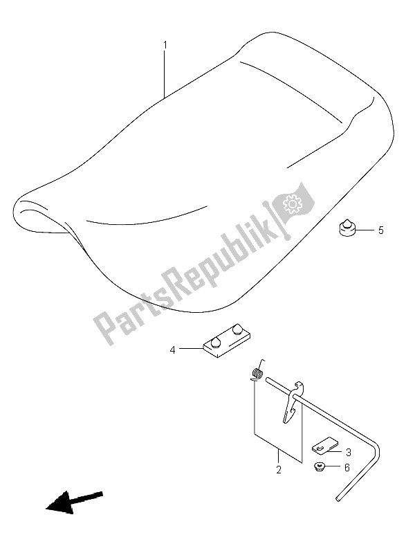 All parts for the Seat of the Suzuki LT A 400 Eiger 4X2 2002