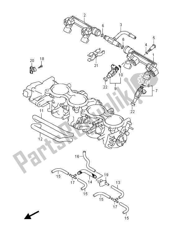 Alle onderdelen voor de Gasklephuis Slang & Koppeling (gsx-r600) van de Suzuki GSX R 600 2015