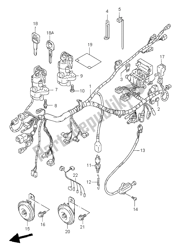 All parts for the Wiring Harness of the Suzuki GSF 600 NS Bandit 1998