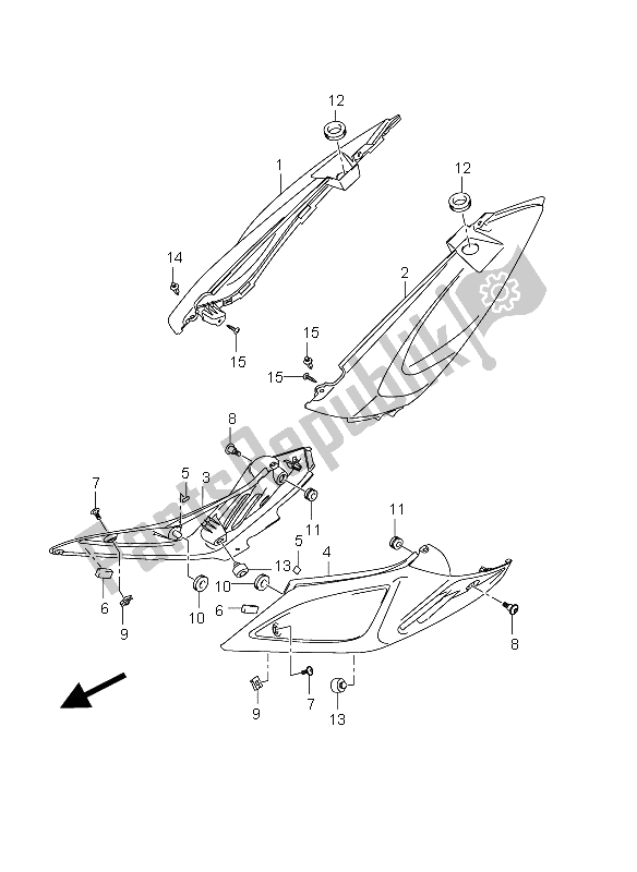 All parts for the Frame Cover of the Suzuki DL 650A V Strom 2012