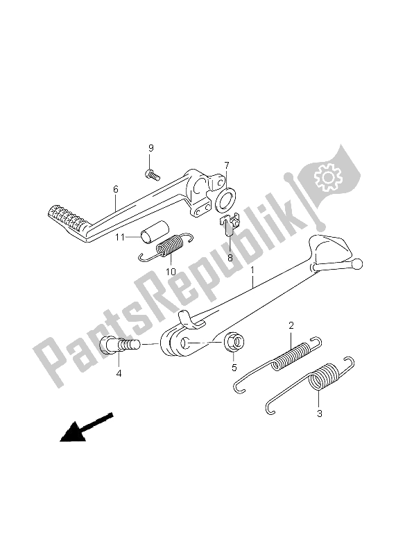 All parts for the Stand of the Suzuki GSX 650 FA 2009