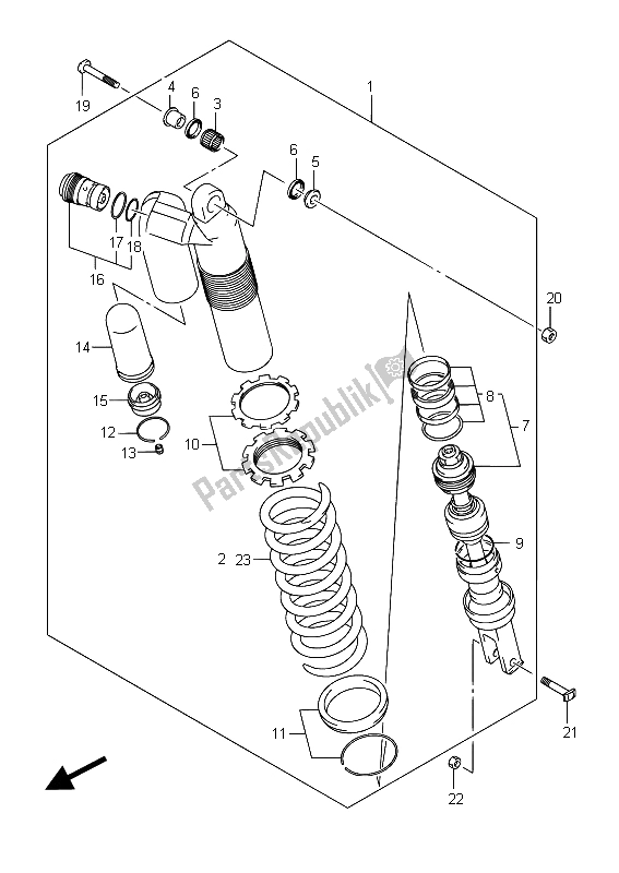 All parts for the Rear Shock Absorber of the Suzuki RM Z 450 2015