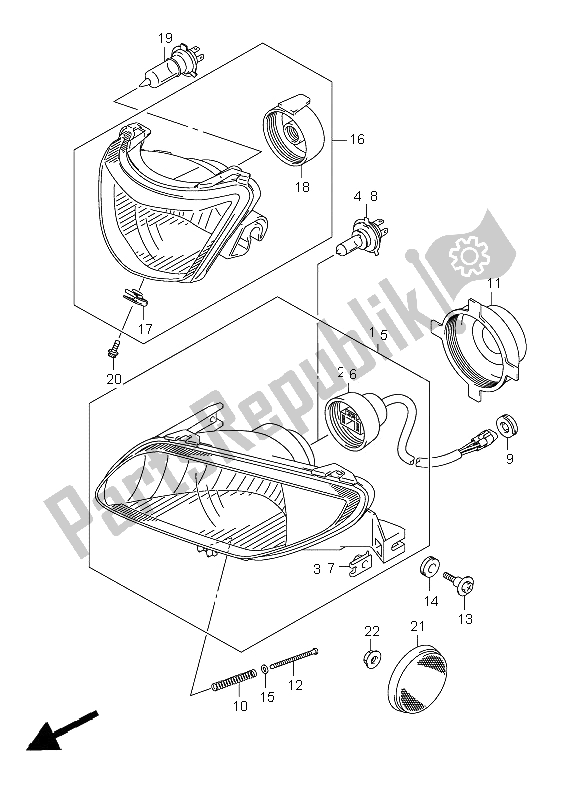 Toutes les pièces pour le Lampe Frontale du Suzuki LT A 750X Kingquad AXI 4X4 Limited 2008