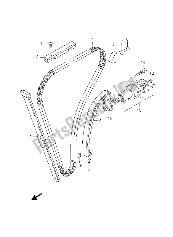 All parts for the Cam Chain of the Suzuki GS 500 EF 2004